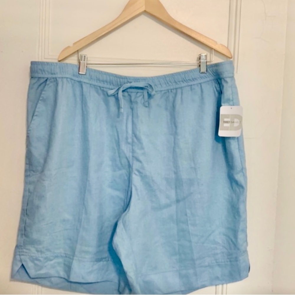 COPY - Blue shorts Shorts Linen & Rayon Emily Daniels plus W Pockets size  2X  …
